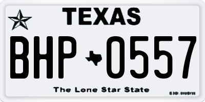 TX license plate BHP0557