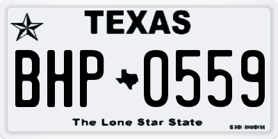 TX license plate BHP0559