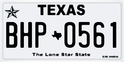 TX license plate BHP0561
