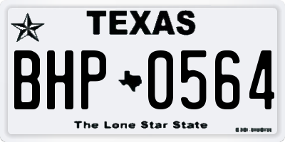 TX license plate BHP0564