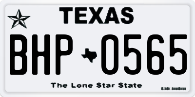 TX license plate BHP0565
