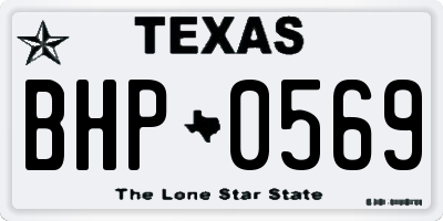 TX license plate BHP0569