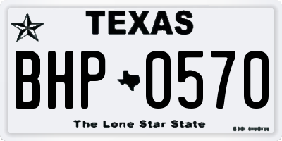 TX license plate BHP0570