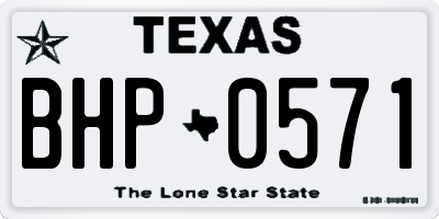TX license plate BHP0571