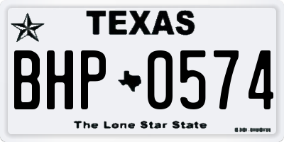 TX license plate BHP0574
