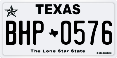 TX license plate BHP0576