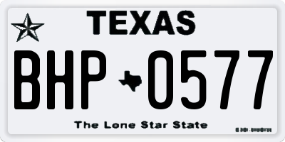 TX license plate BHP0577