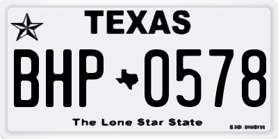 TX license plate BHP0578