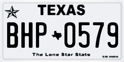 TX license plate BHP0579