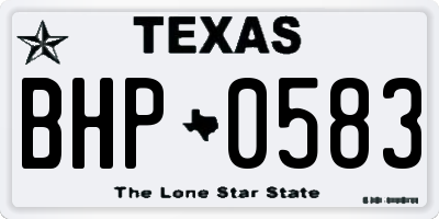 TX license plate BHP0583
