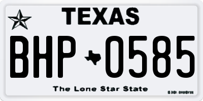 TX license plate BHP0585