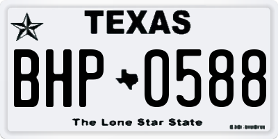 TX license plate BHP0588