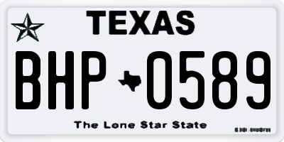 TX license plate BHP0589