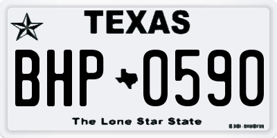TX license plate BHP0590