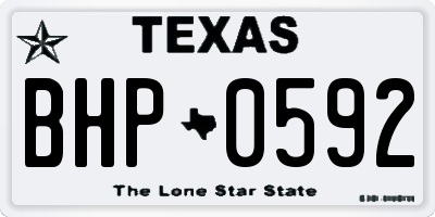 TX license plate BHP0592