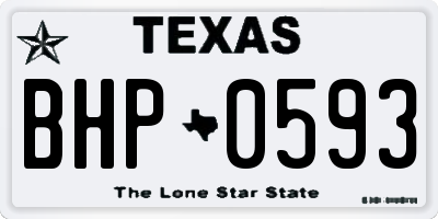 TX license plate BHP0593
