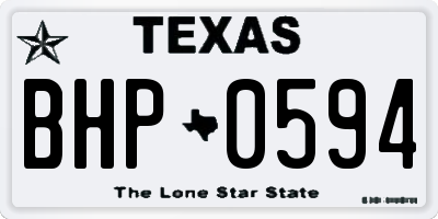 TX license plate BHP0594