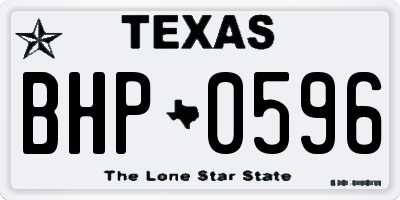 TX license plate BHP0596