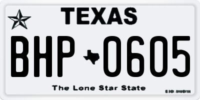TX license plate BHP0605