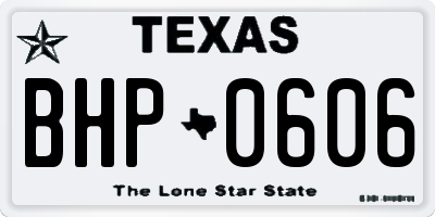 TX license plate BHP0606