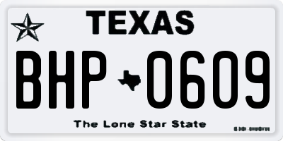 TX license plate BHP0609