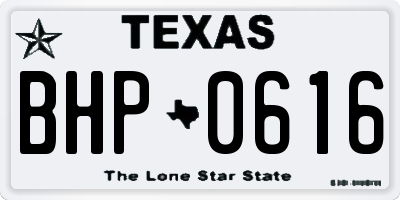 TX license plate BHP0616