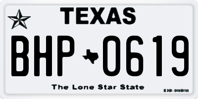 TX license plate BHP0619