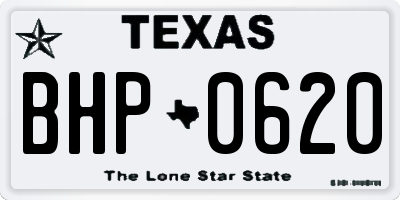 TX license plate BHP0620
