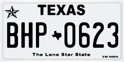 TX license plate BHP0623