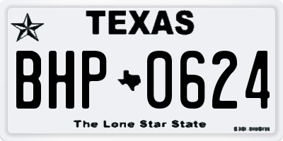 TX license plate BHP0624