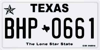 TX license plate BHP0661