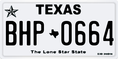 TX license plate BHP0664