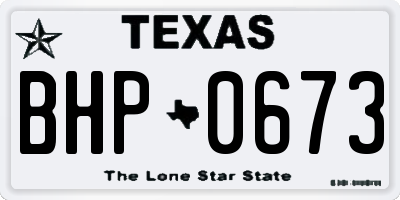 TX license plate BHP0673