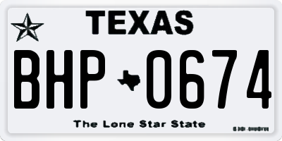TX license plate BHP0674