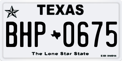 TX license plate BHP0675