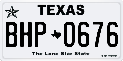 TX license plate BHP0676