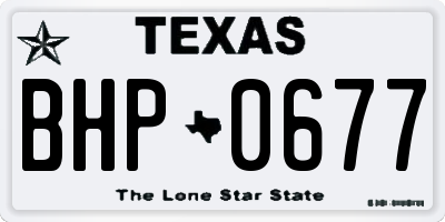 TX license plate BHP0677