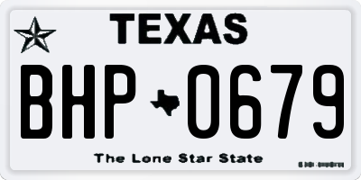 TX license plate BHP0679