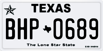 TX license plate BHP0689