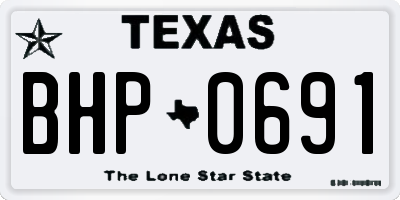 TX license plate BHP0691