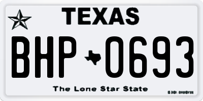 TX license plate BHP0693