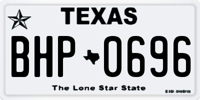 TX license plate BHP0696