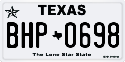 TX license plate BHP0698