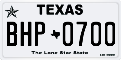 TX license plate BHP0700