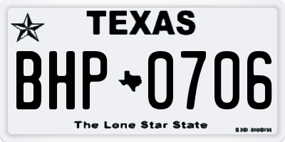 TX license plate BHP0706