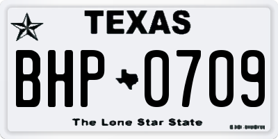 TX license plate BHP0709