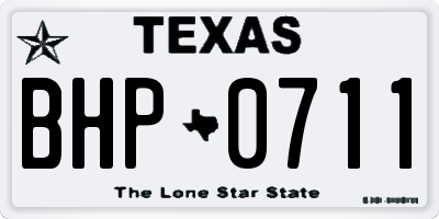TX license plate BHP0711