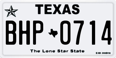 TX license plate BHP0714