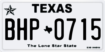 TX license plate BHP0715