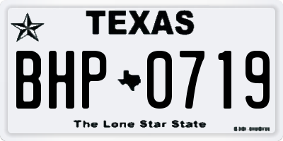 TX license plate BHP0719